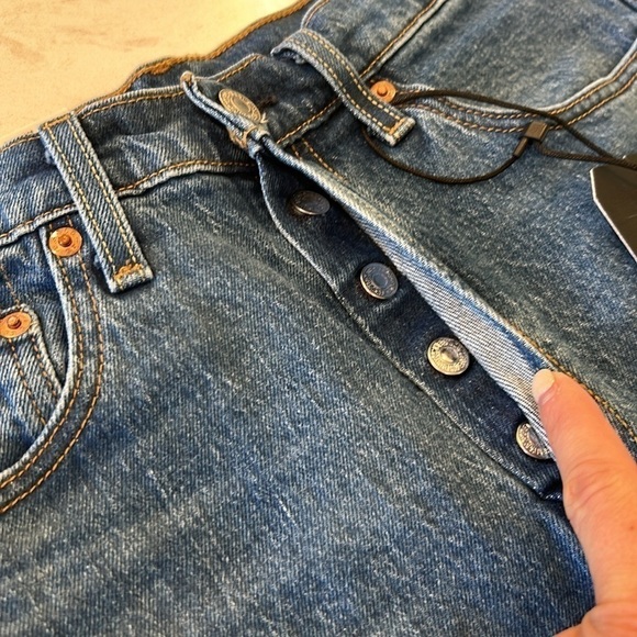 Levi's Premium 501 S Big E Women's Buttonfly Distressed Skinny Jeans Size 28x28 - Picture 5 of 16